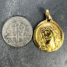 Load image into Gallery viewer, French Charl 18K Yellow Gold Jesus Christ Crown of Thorns Medal Charm Pendant