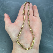 Load image into Gallery viewer, French 18K Yellow Gold Fancy Faceted Curb Link Watch Chain Necklace