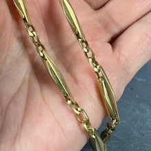 Load image into Gallery viewer, French 18K Yellow Gold Fancy Faceted Curb Link Watch Chain Necklace
