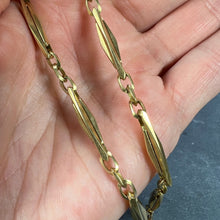 Load image into Gallery viewer, French 18K Yellow Gold Fancy Faceted Curb Link Watch Chain Necklace