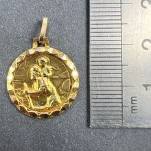 Load image into Gallery viewer, Vintage French St Christopher 18K Yellow Gold Charm Pendant
