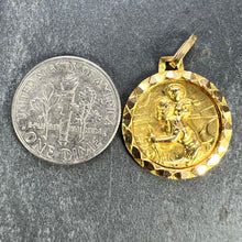 Load image into Gallery viewer, Vintage French St Christopher 18K Yellow Gold Charm Pendant