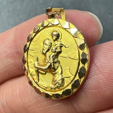 Load image into Gallery viewer, Vintage French St Christopher 18K Yellow Gold Charm Pendant