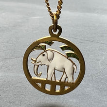 Load image into Gallery viewer, French Lucky Elephant 18K Yellow Gold Enamel Charm Pendant