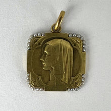 Load image into Gallery viewer, French Virgin Mary 18K Yellow Gold Pearl Charm Pendant