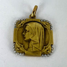 Load image into Gallery viewer, French Virgin Mary 18K Yellow Gold Pearl Charm Pendant