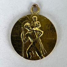 Load image into Gallery viewer, French Tricard St Christopher Tempestate Securitas 18K Yellow Gold Pendant Medal
