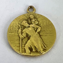 Load image into Gallery viewer, French Tricard St Christopher Tempestate Securitas 18K Yellow Gold Pendant Medal