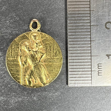 Load image into Gallery viewer, French Tricard St Christopher Tempestate Securitas 18K Yellow Gold Pendant Medal