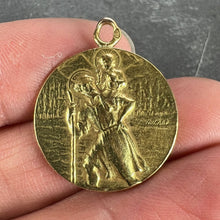Load image into Gallery viewer, French Tricard St Christopher Tempestate Securitas 18K Yellow Gold Pendant Medal