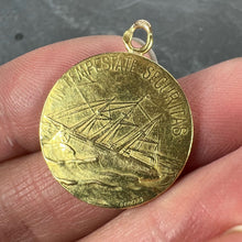 Load image into Gallery viewer, French Tricard St Christopher Tempestate Securitas 18K Yellow Gold Pendant Medal
