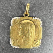 Load image into Gallery viewer, French Virgin Mary 18K Yellow Gold Pearl Charm Pendant