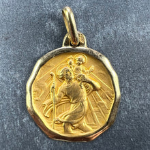 Load image into Gallery viewer, Augis Grun French Saint Christopher 18K Yellow Gold Charm Pendant