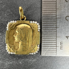 Load image into Gallery viewer, French Virgin Mary 18K Yellow Gold Pearl Charm Pendant
