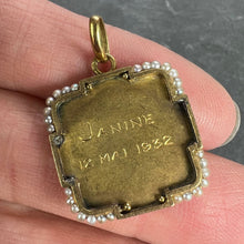 Load image into Gallery viewer, French Virgin Mary 18K Yellow Gold Pearl Charm Pendant