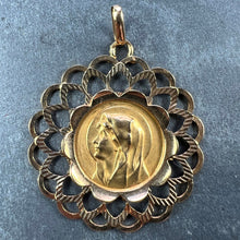 Load image into Gallery viewer, French Piaget Virgin Mary Frame 18K Yellow Gold Medal Charm Pendant