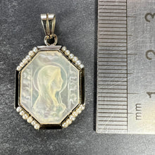 Load image into Gallery viewer, French Virgin Mary Mother of Pearl 18K White Gold Pearl Charm Pendant