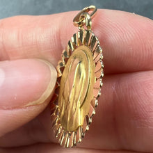 Load image into Gallery viewer, French Perroud Virgin Mary Heart Frame 18K Yellow Gold Medal Charm Pendant
