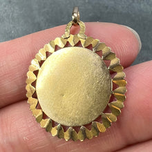 Load image into Gallery viewer, French Perroud Virgin Mary Heart Frame 18K Yellow Gold Medal Charm Pendant
