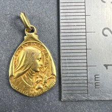 Load image into Gallery viewer, Vintage St Therese Saint Medal Gold Plated Charm Pendant