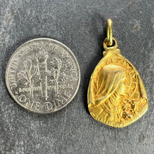 Load image into Gallery viewer, Vintage St Therese Saint Medal Gold Plated Charm Pendant