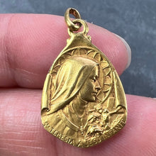 Load image into Gallery viewer, Vintage St Therese Saint Medal Gold Plated Charm Pendant