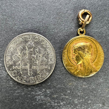 Load image into Gallery viewer, French Vernon 18K Yellow Gold Virgin Mary Virgo Purissima Medal Pendant