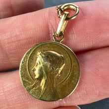 Load image into Gallery viewer, French Vernon 18K Yellow Gold Virgin Mary Virgo Purissima Medal Pendant
