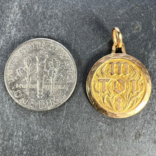 Load image into Gallery viewer, Vintage French Toi et Moi Flames of Love 18K Yellow Gold Charm Pendant