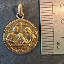 Load image into Gallery viewer, French Dropsy Baptism Angel Holy Dove 18K Yellow Gold Religious Medal Pendant