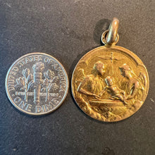 Load image into Gallery viewer, French Dropsy Baptism Angel Holy Dove 18K Yellow Gold Religious Medal Pendant