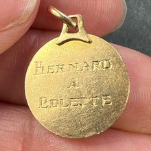 Load image into Gallery viewer, Vintage French Toi et Moi Flames of Love 18K Yellow Gold Charm Pendant