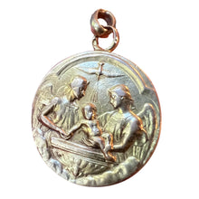 Load image into Gallery viewer, French Dropsy Baptism Angel Holy Dove 18K Yellow Gold Religious Medal Pendant