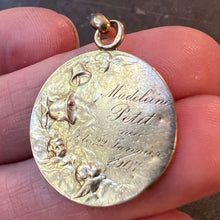 Load image into Gallery viewer, French Dropsy Baptism Angel Holy Dove 18K Yellow Gold Religious Medal Pendant