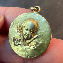 Load image into Gallery viewer, Antique French Vernon Cherub Angel 18K Yellow Gold Charm Pendant Medal
