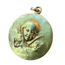 Load image into Gallery viewer, Antique French Vernon Cherub Angel 18K Yellow Gold Charm Pendant Medal