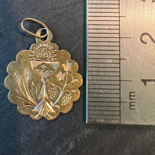 Load image into Gallery viewer, Antique French First Communion Chalice Floral 18K Yellow Gold Charm Pendant