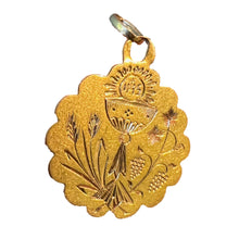 Load image into Gallery viewer, Antique French First Communion Chalice Floral 18K Yellow Gold Charm Pendant