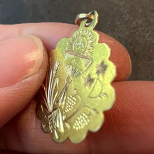 Load image into Gallery viewer, Antique French First Communion Chalice Floral 18K Yellow Gold Charm Pendant