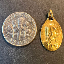 Load image into Gallery viewer, French OBC Virgin Mary Notre Dame of Lourdes 18K Yellow Gold Charm Medal Pendant
