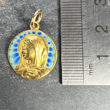 Load image into Gallery viewer, French G Bigard Virgin Mary Plique A Jour Enamel 18K Yellow Gold Pendant Medal