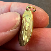 Load image into Gallery viewer, French OBC Virgin Mary Notre Dame of Lourdes 18K Yellow Gold Charm Medal Pendant
