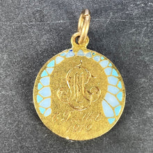 Load image into Gallery viewer, French G Bigard Virgin Mary Plique A Jour Enamel 18K Yellow Gold Pendant Medal