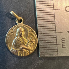 Load image into Gallery viewer, French Mazzoni 18K Yellow Gold St Therese Religious Saint Medal Pendant
