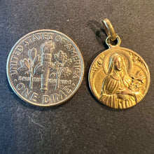Load image into Gallery viewer, French Mazzoni 18K Yellow Gold St Therese Religious Saint Medal Pendant