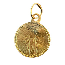 Load image into Gallery viewer, Antique French Virgin Mary 18K Yellow Gold Charm Medal Pendant