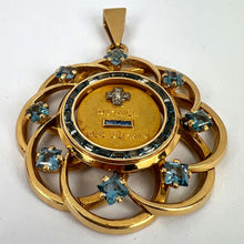 Load image into Gallery viewer, Large Augis More Than Yesterday Diamond Blue Spinel 18K Gold Love Medal Pendant