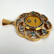 Load image into Gallery viewer, Large Augis More Than Yesterday Diamond Blue Spinel 18K Gold Love Medal Pendant
