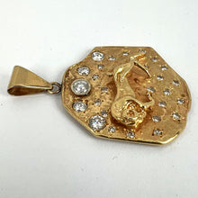 Load image into Gallery viewer, Zodiac Taurus Aries 14K Yellow Gold Diamond Medal Pendant