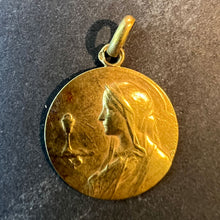 Load image into Gallery viewer, Antique French Jampolsky Virgin Mary Communion 18K Yellow Gold Medal Pendant
